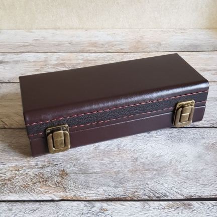 Шкатулка трэвел-бокс на 3 часов. Кожа. Замша