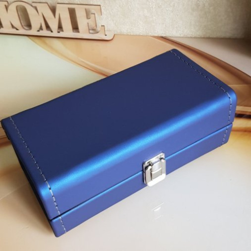 Шкатулка на 3 часов. Кожа. Замша