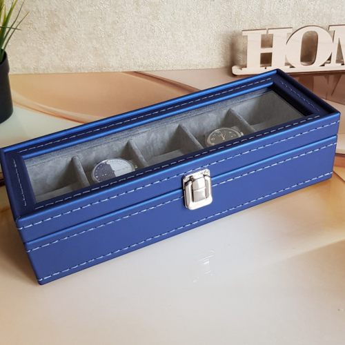 Шкатулка на 5 часов. Кожа. Замша