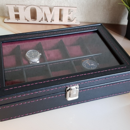 Шкатулка на 10 часов. Кожа. Замша