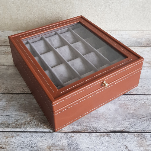 Шкатулка на 20 часов. Кожа. Замша