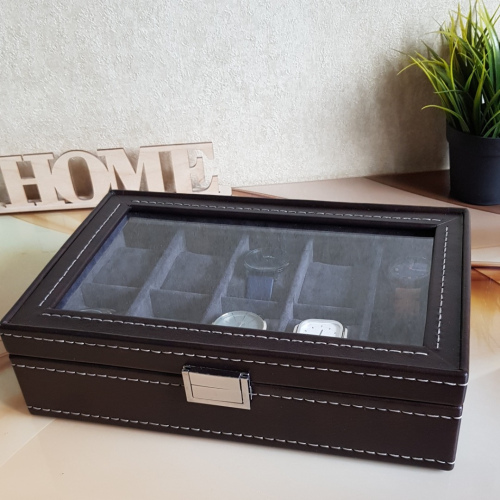 Шкатулка на 10 часов. Кожа. Замша