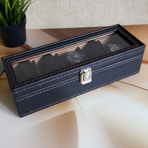 Шкатулка на 5 часов. Кожа. Дерево