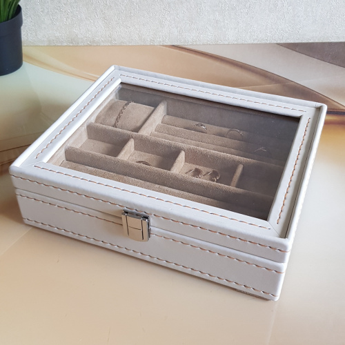 Шкатулка для украшений. Кожа. Замша. 