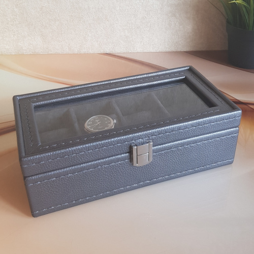 Шкатулка на 4 часов. Кожа. 