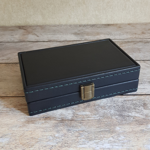 Шкатулка тревел-бокс на 2 часов. Кожа. Замша