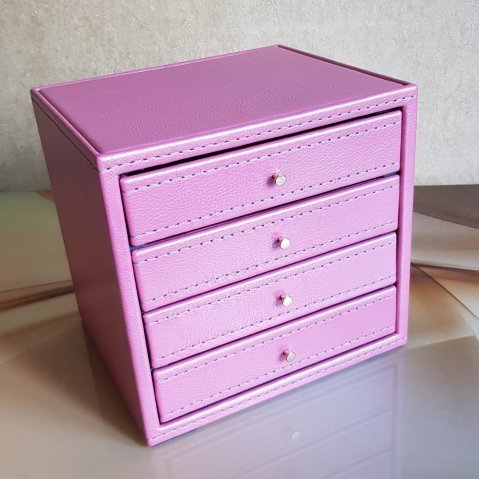 Шкатулка-комодик для украшений. Кожа