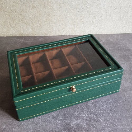 Шкатулка на 10 часов. Кожа. Замша 