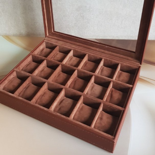 Шкатулка на 18 часов. Кожа. Замша